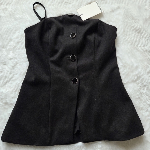 Reformation Tops - Reformation Black Mini Skirt with Button Accents